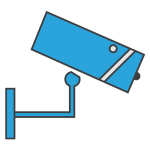 blue security camera illustration